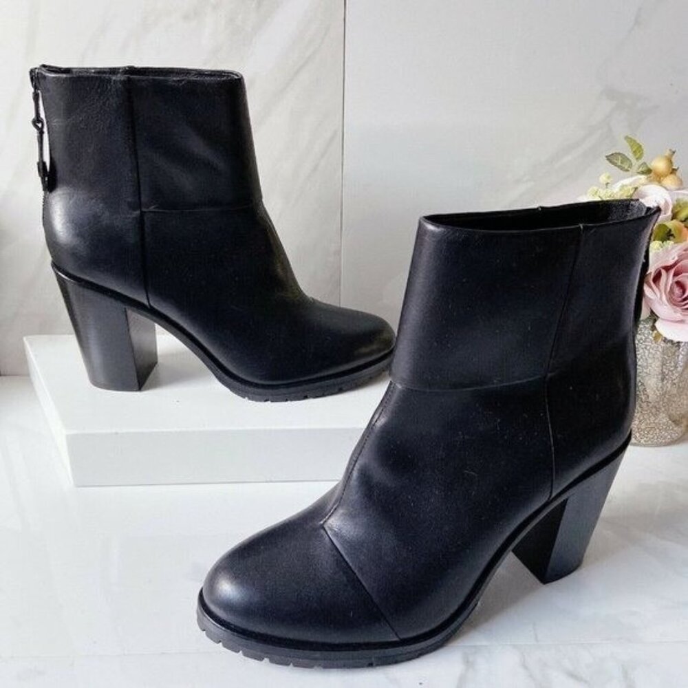 Rag & Bone Newbury 2.0 Platform Ankle Boots Bootie Black Leather Zip EU 37 US 37 - Picture 5 of 10